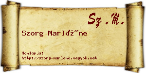 Szorg Marléne névjegykártya